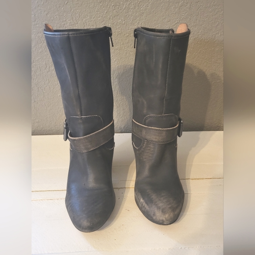 Corso Como Dark Grey Distressed Leather Boots